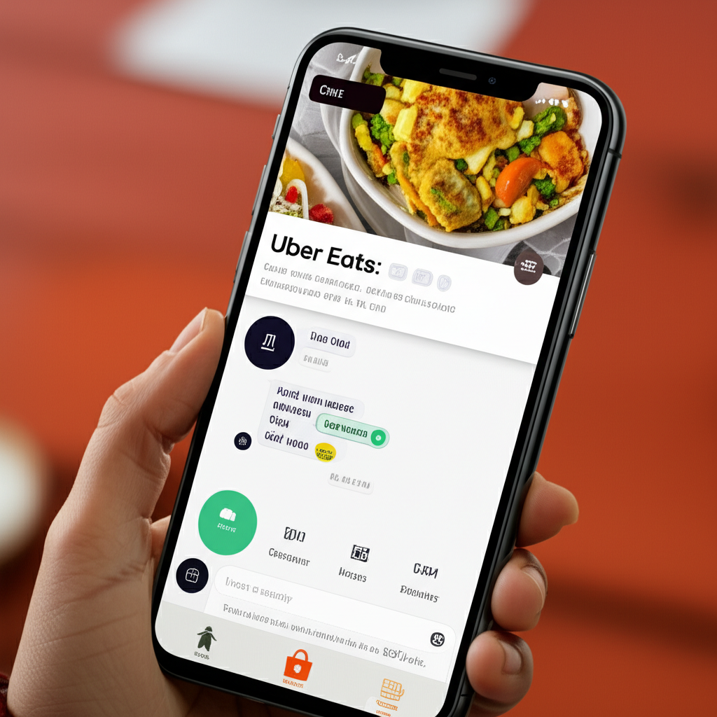 Generate a high-quality, relevant image prompt for an article about: Uber Eats: Effortless Merchant-