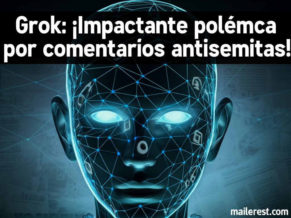 Generate a high-quality, relevant image prompt for an article about: Grok: ¡Impactante polémica po